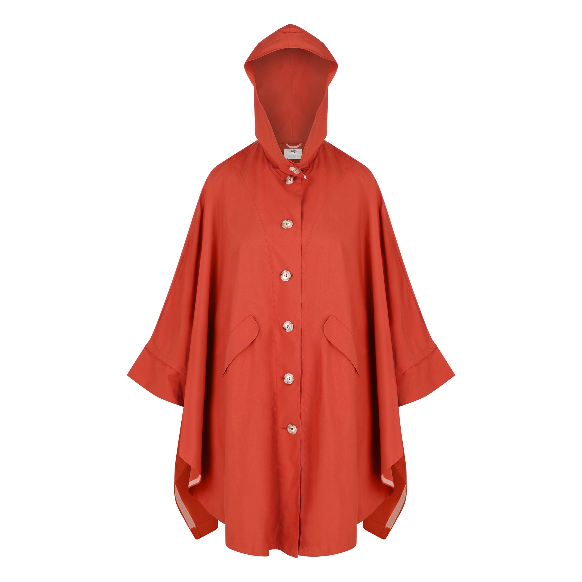 Cape Town raincoat - orange color - front view