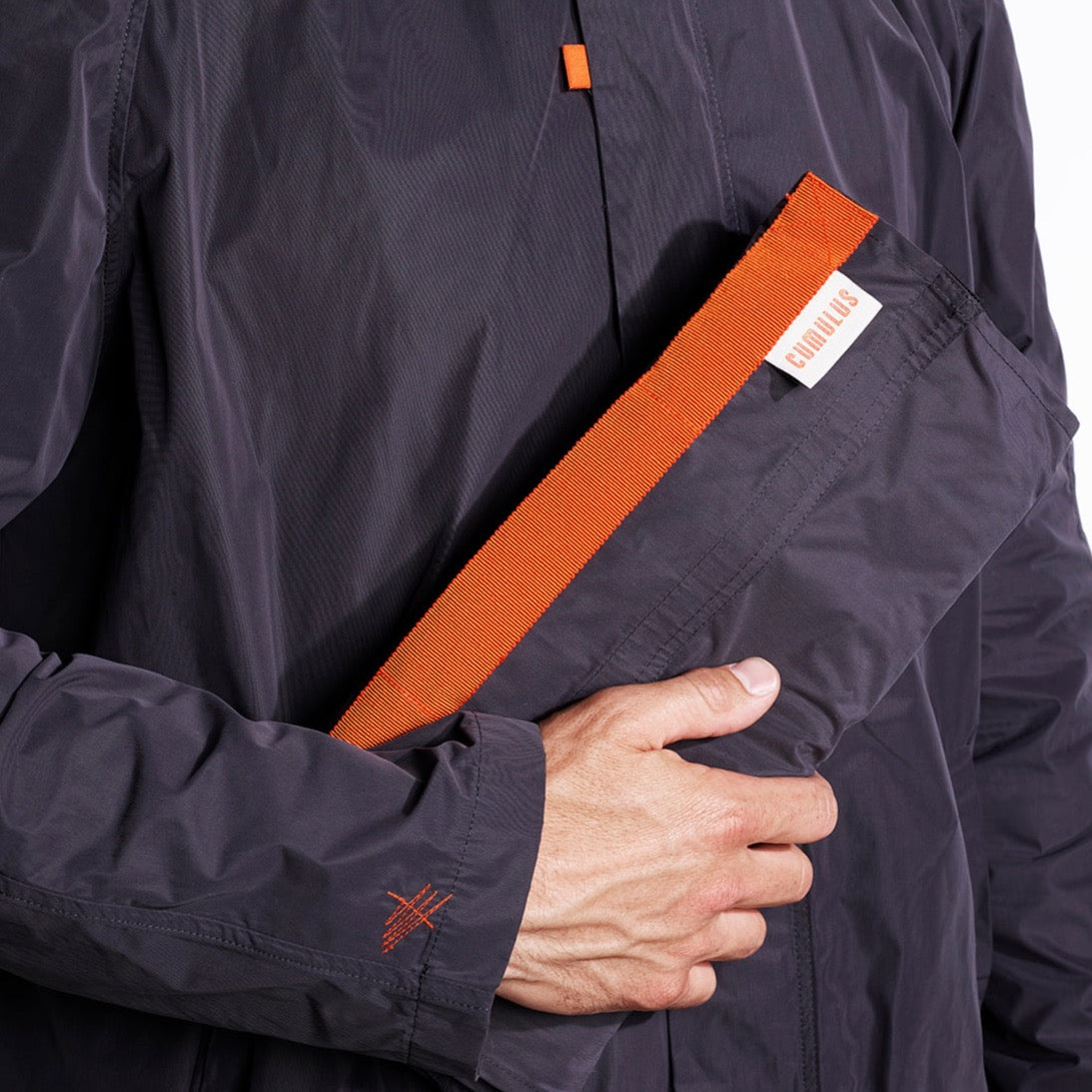 Strato men's raincoat - dark blue color - closeup
