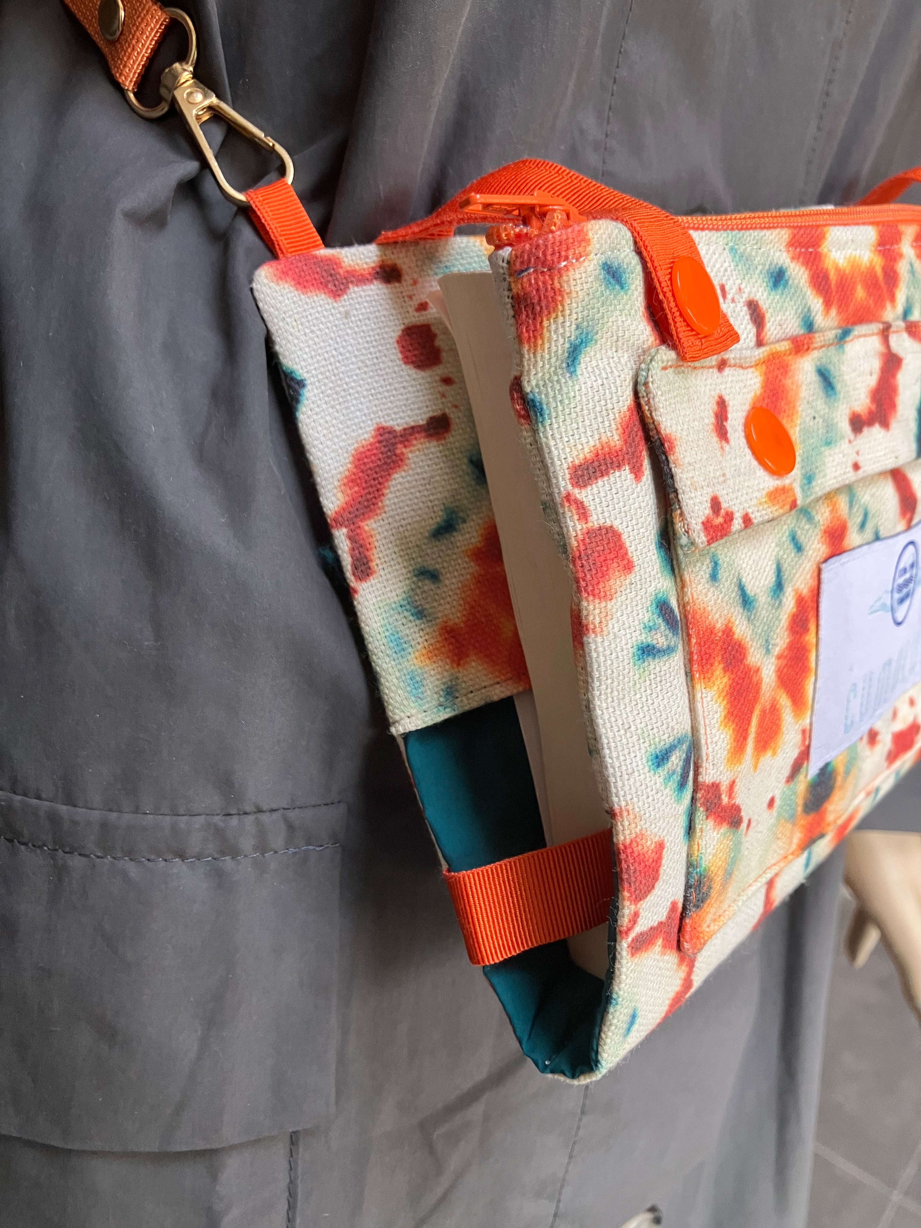 Beach Orange - Crossbody book bag