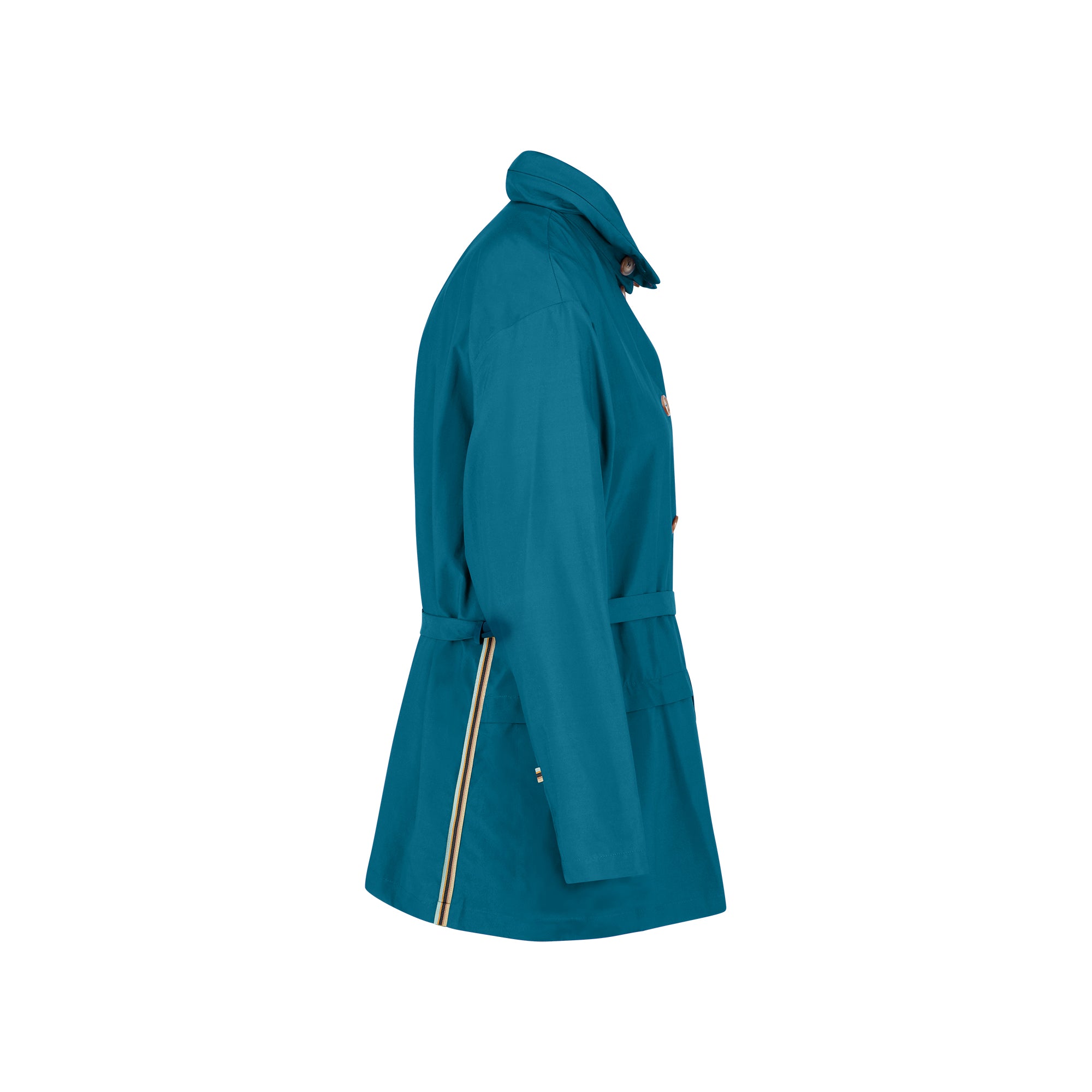 Bise raincoat - Ocean Blue color - side view