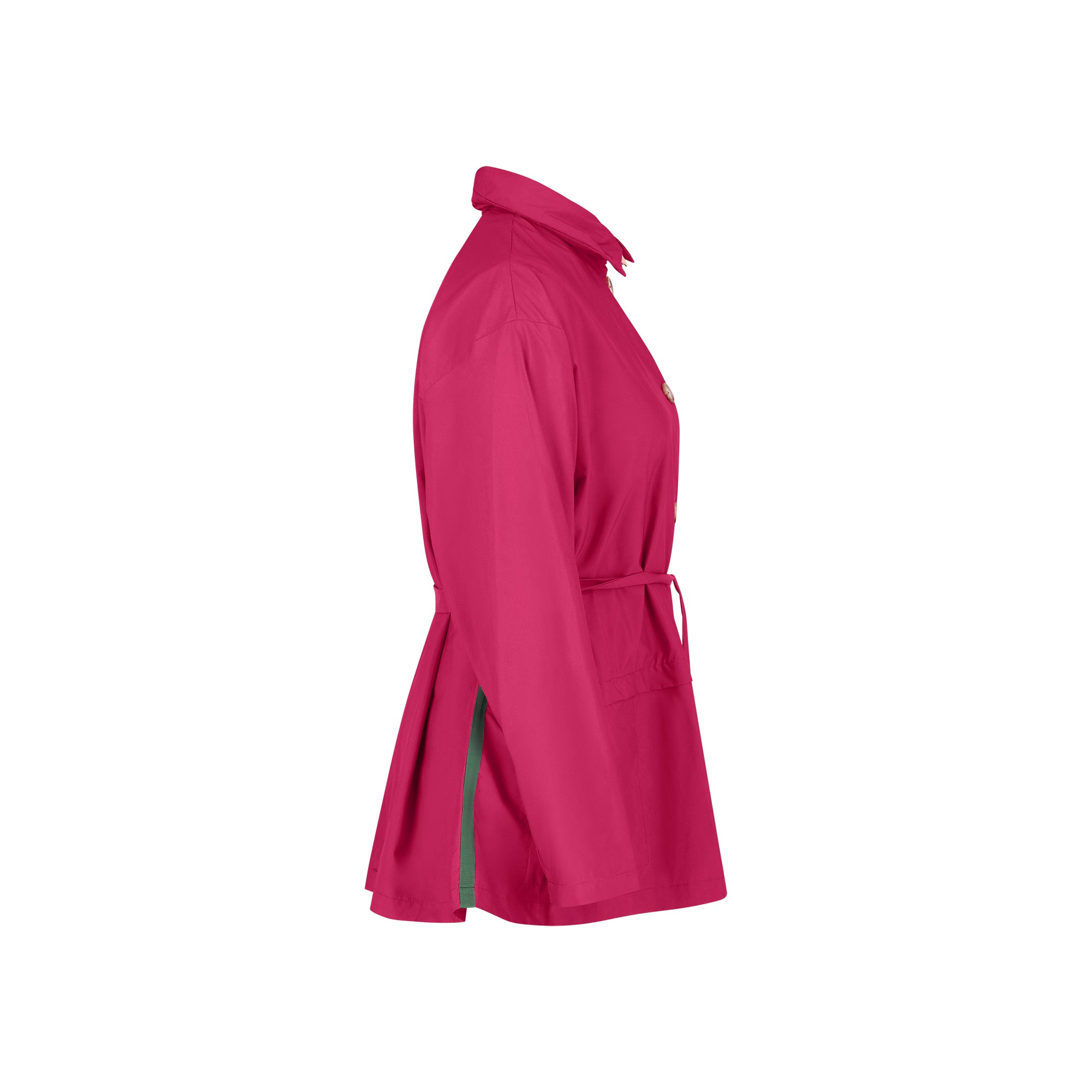 Bise raincoat - Cherry color - side view
