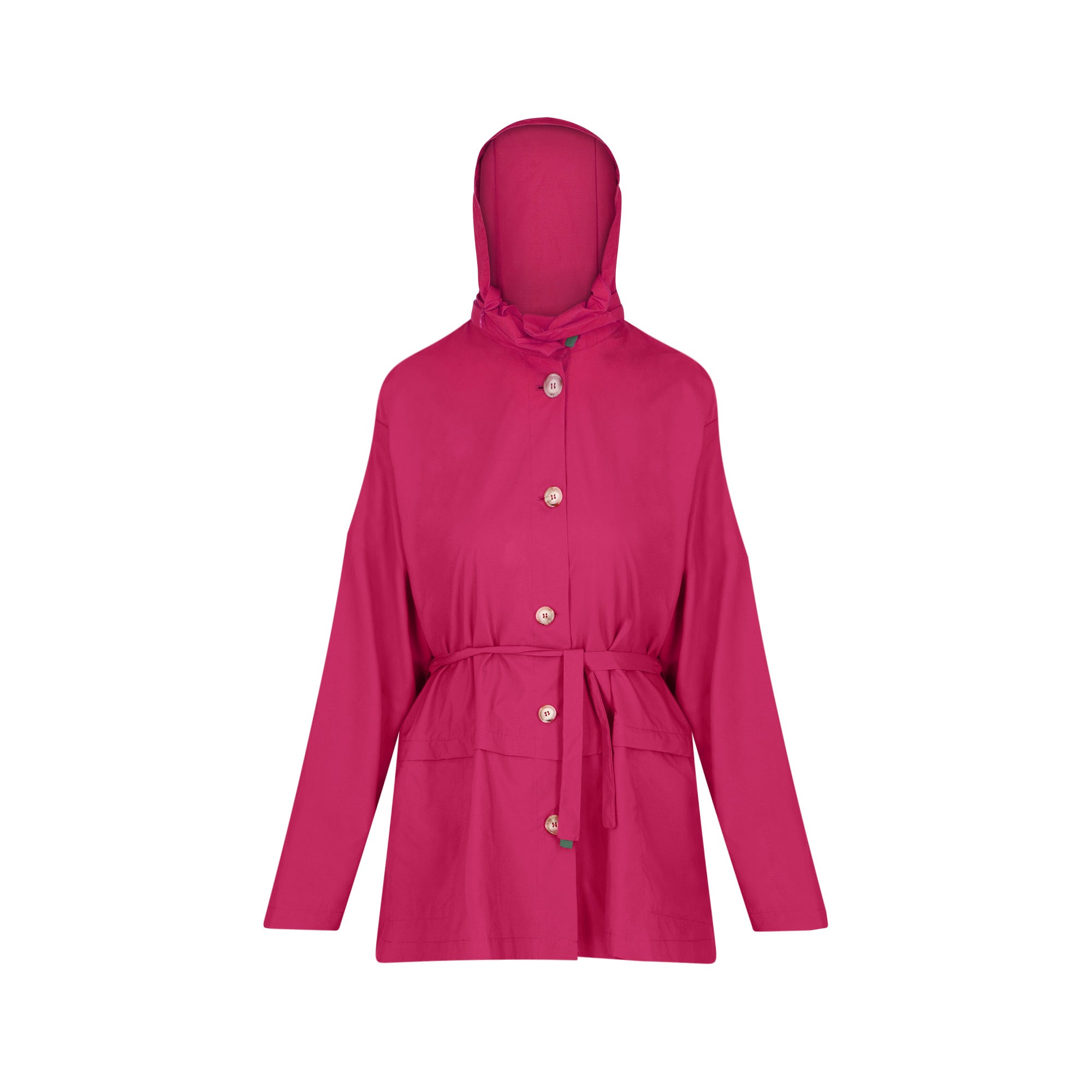 Bise raincoat - Cherry color - front view