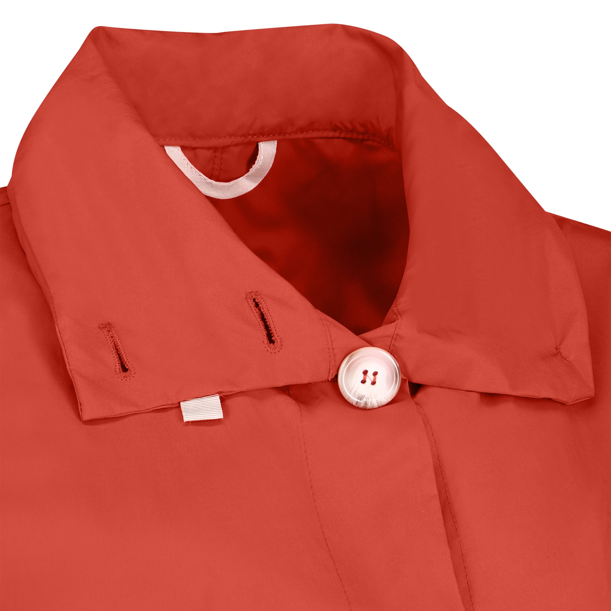 Bise raincoat - Orange color - neckline detail