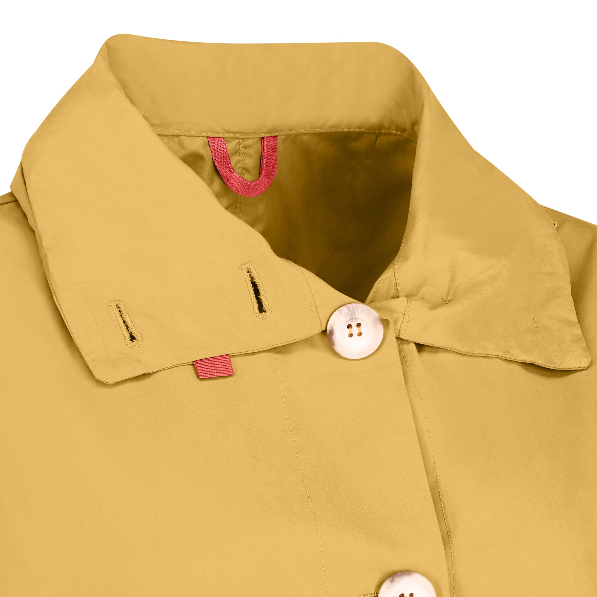 Bise raincoat - Curry color - neckline detail