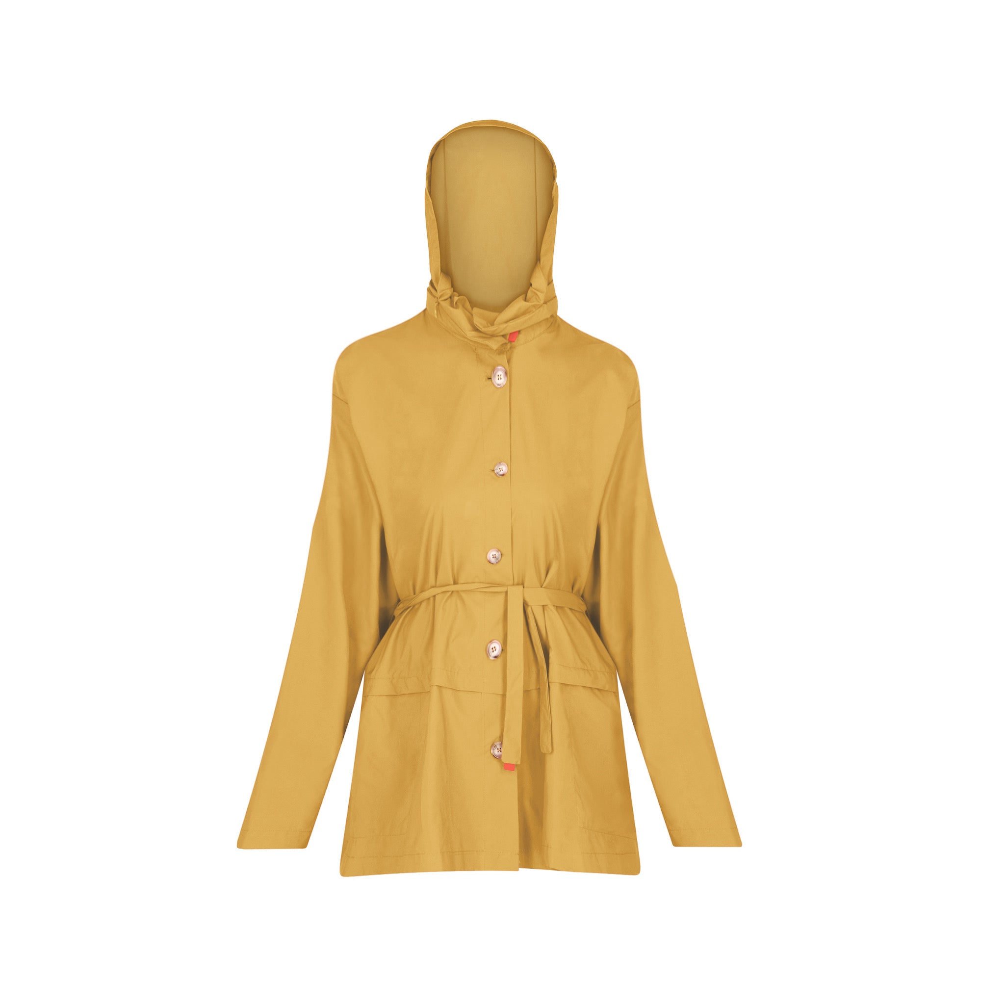 Bise raincoat - Curry color - front view