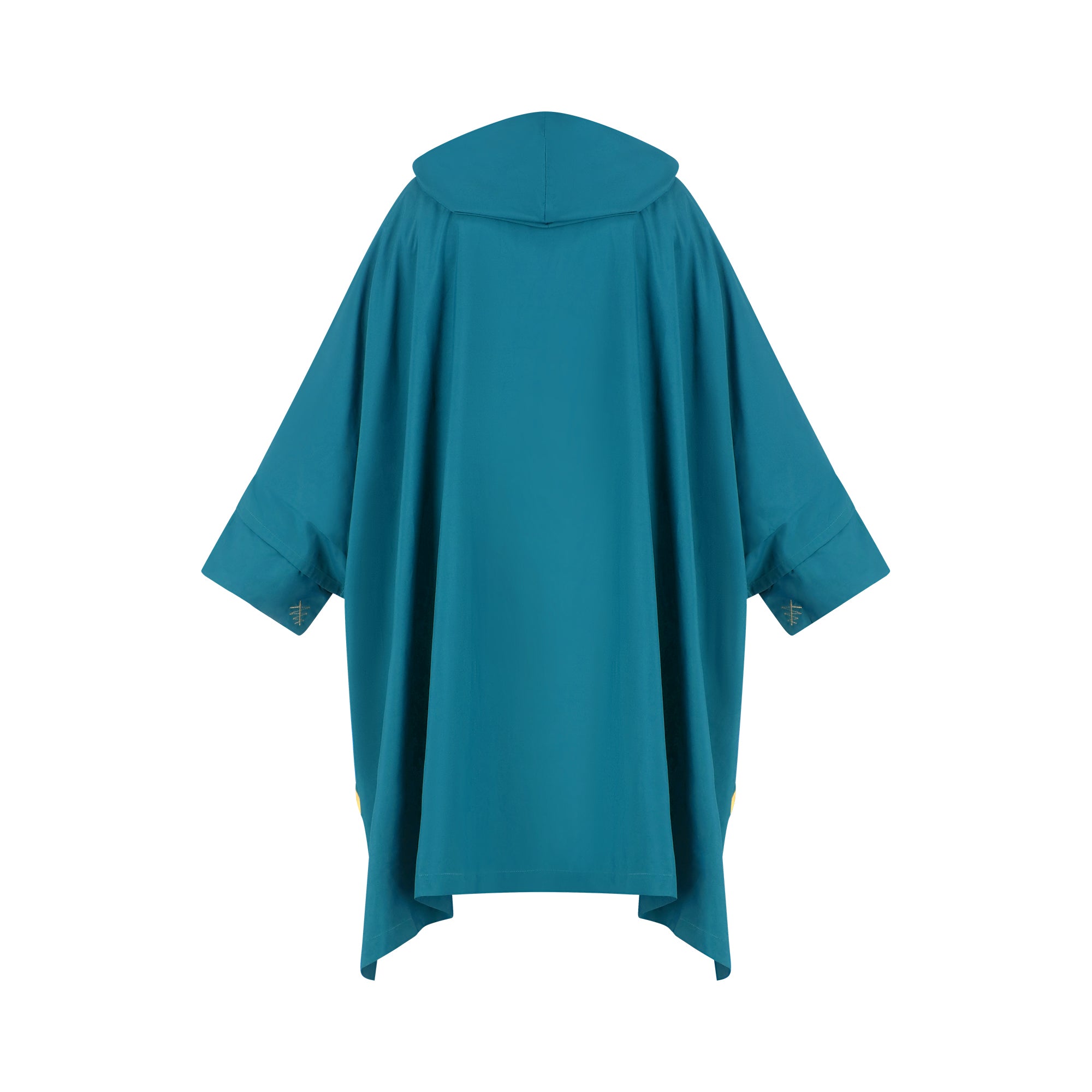 Cape Town raincoat - ocean blue color - back view