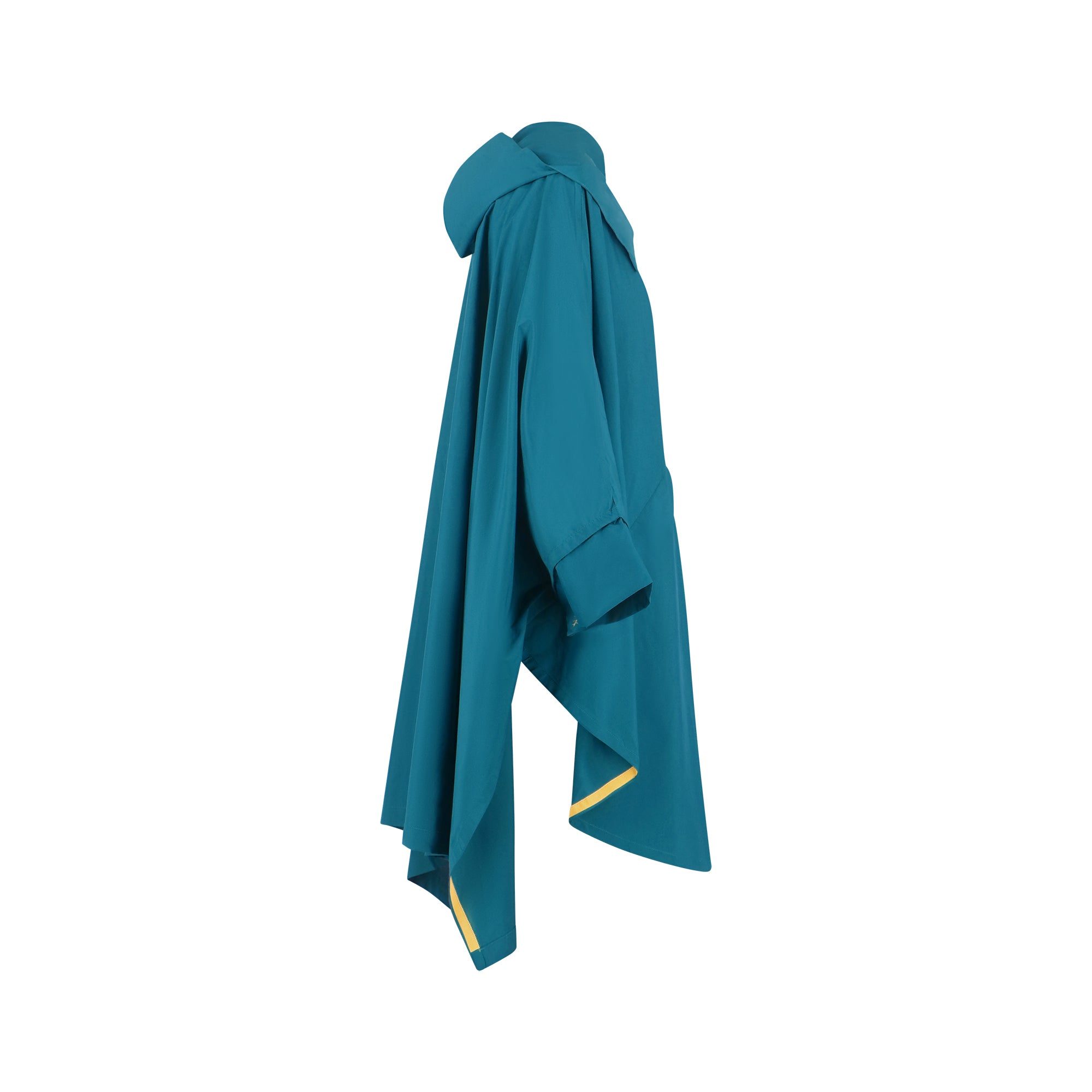 Cape Town raincoat - ocean blue color - side view