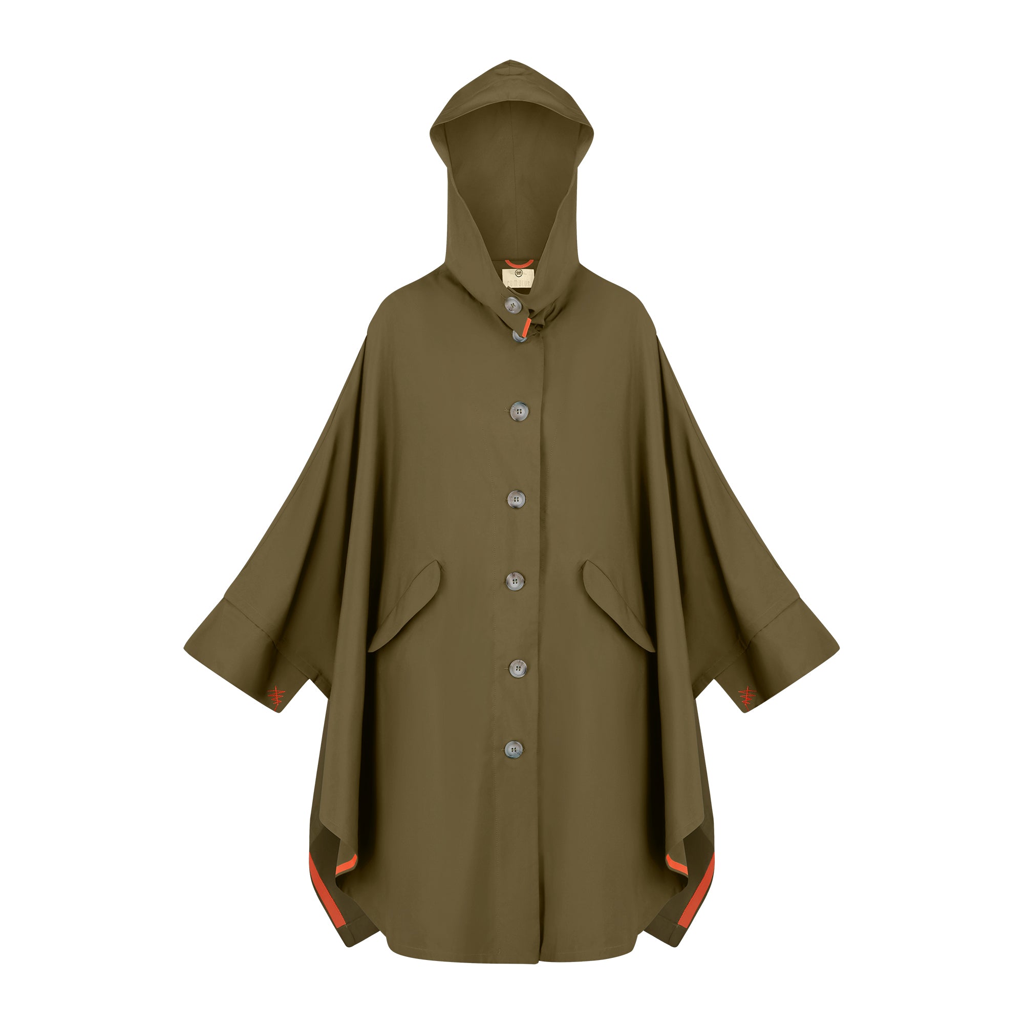 Cape Town raincoat - Kaki color - front view