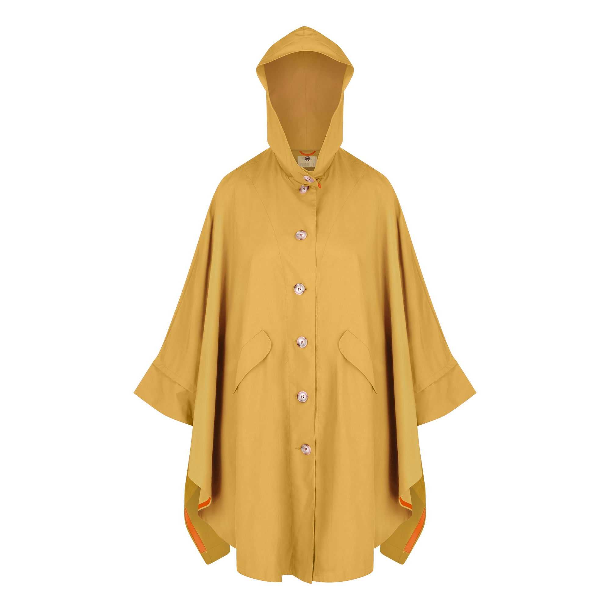 Cape Town raincoat - Curry color - front view