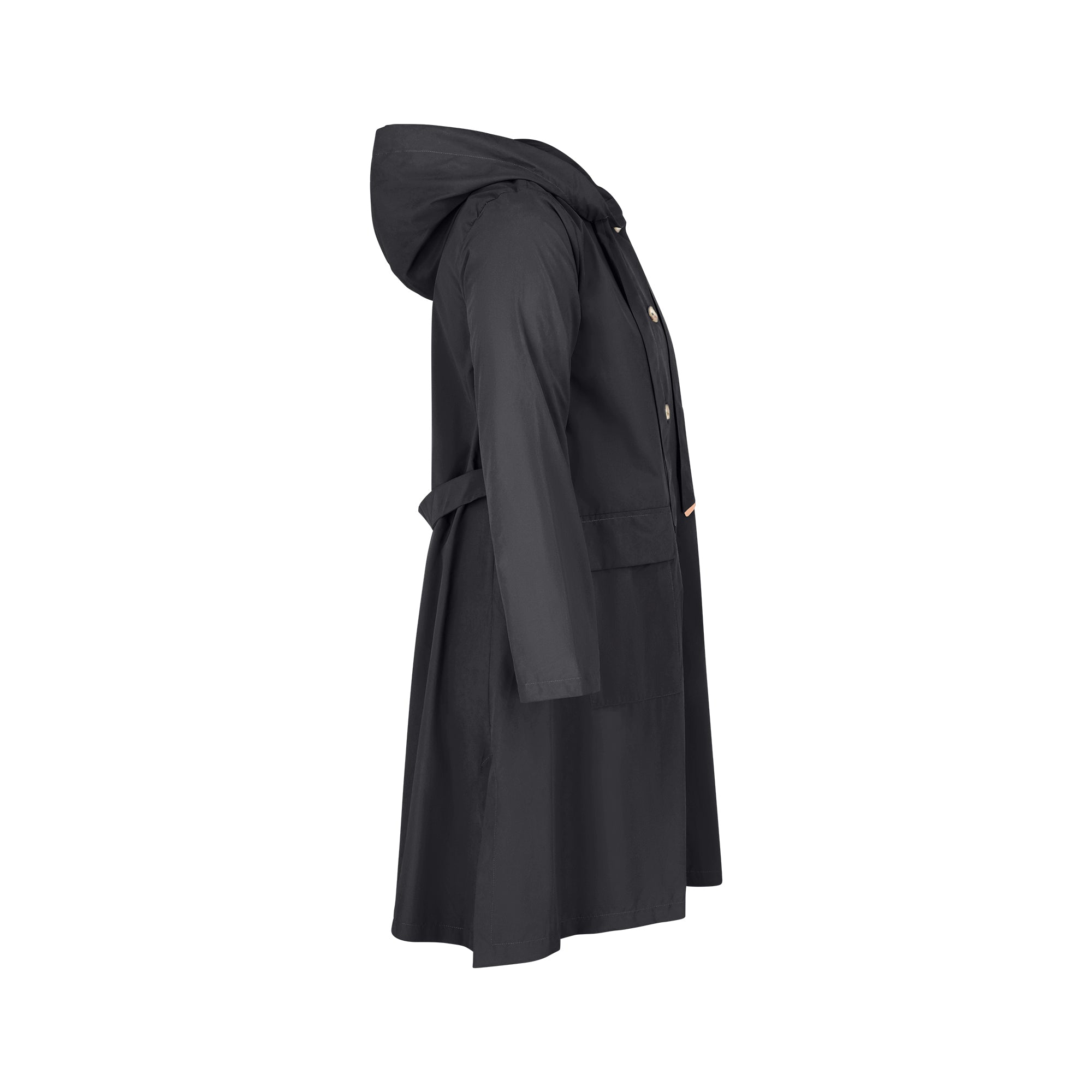 The Classic raincoat - anthracite color - side view