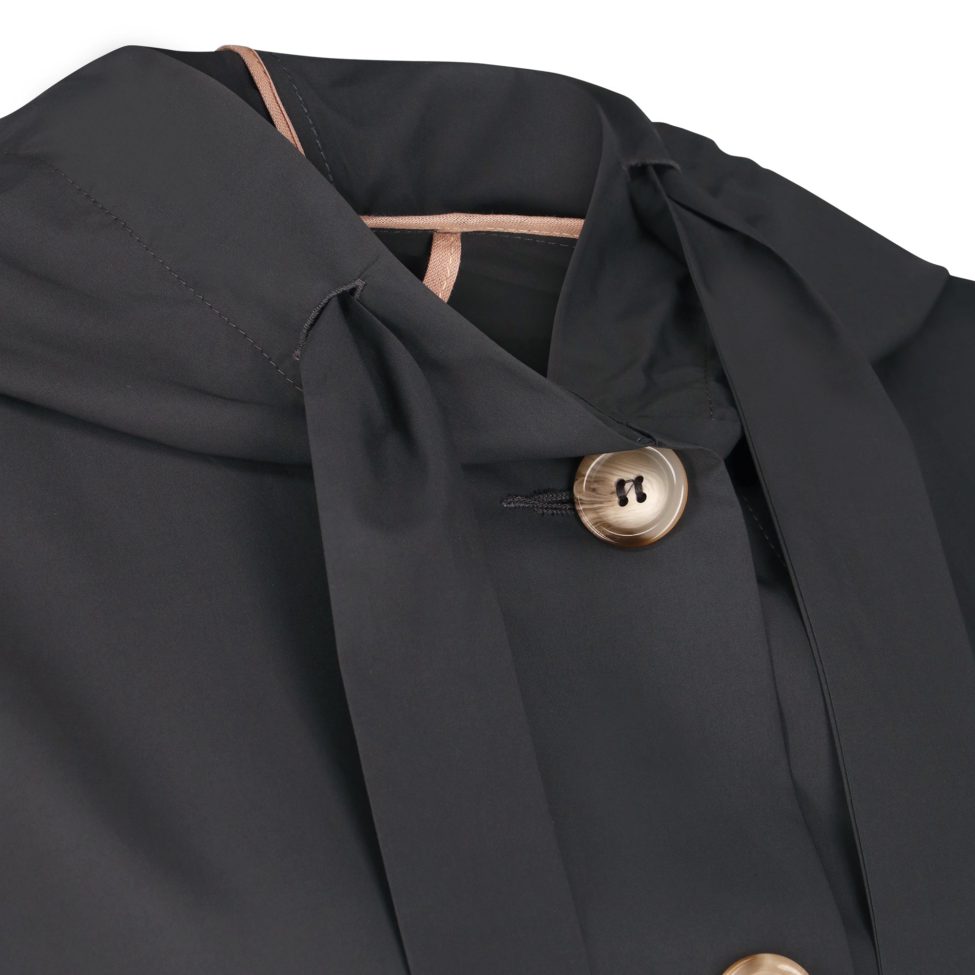 The Classic raincoat - anthracite color - neckline detail