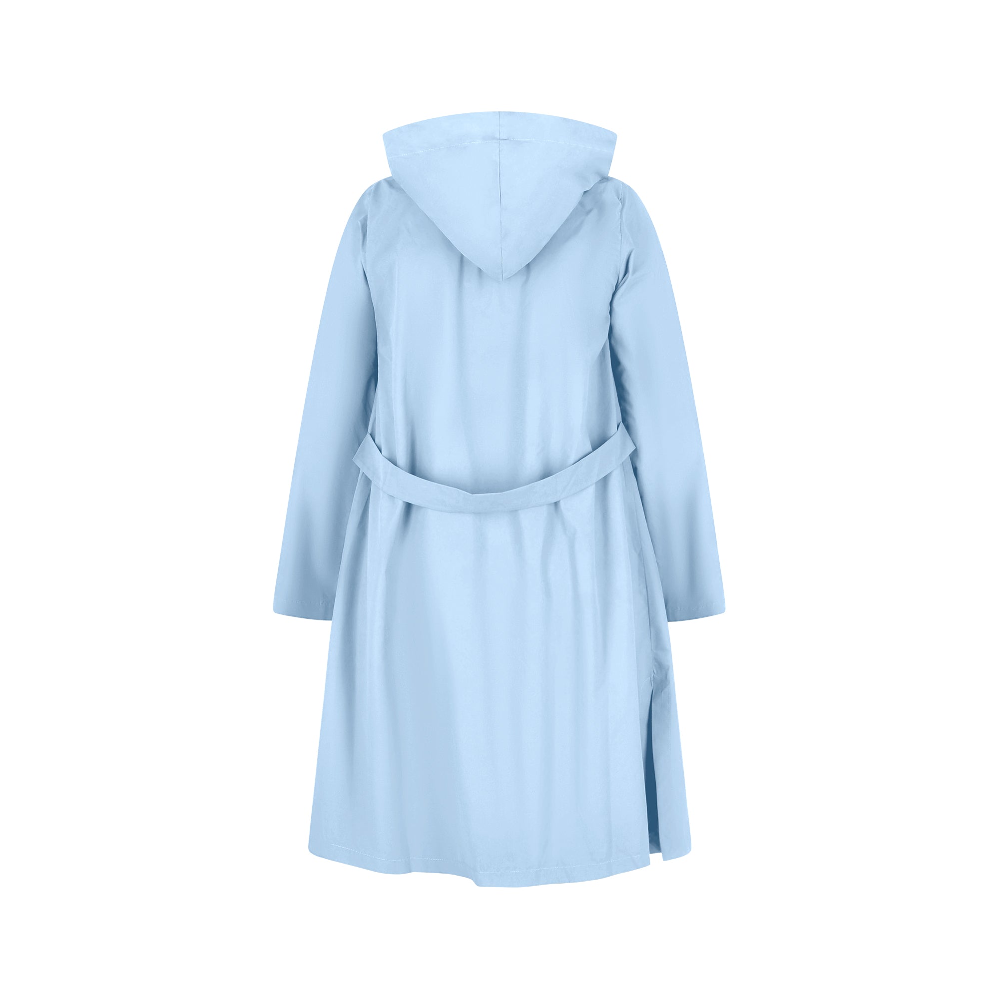 The Classic raincoat - azur blue - back view