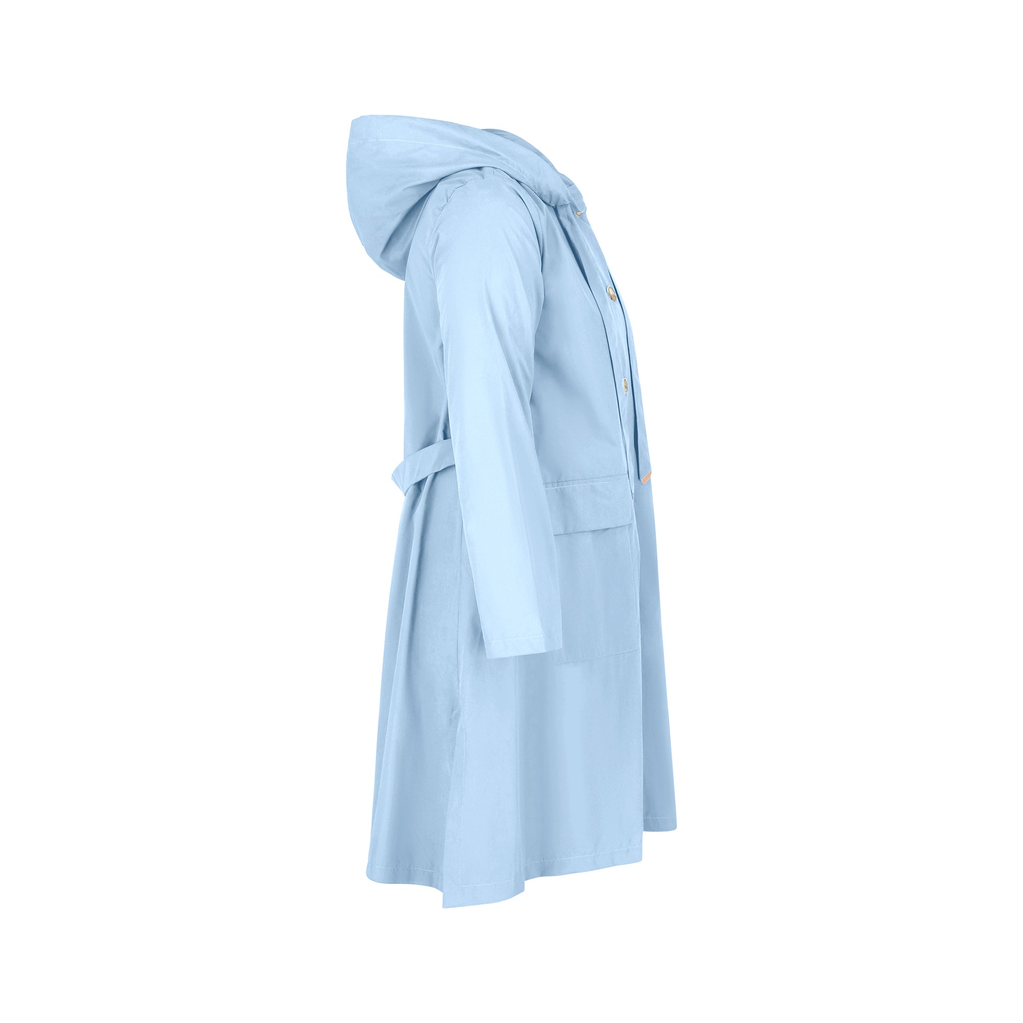 The Classic raincoat - azur blue - side view