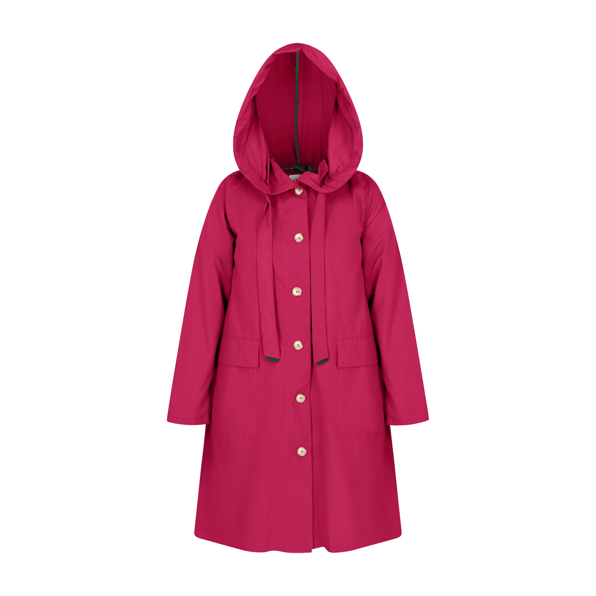 The classic raincoat - cherry color - front view
