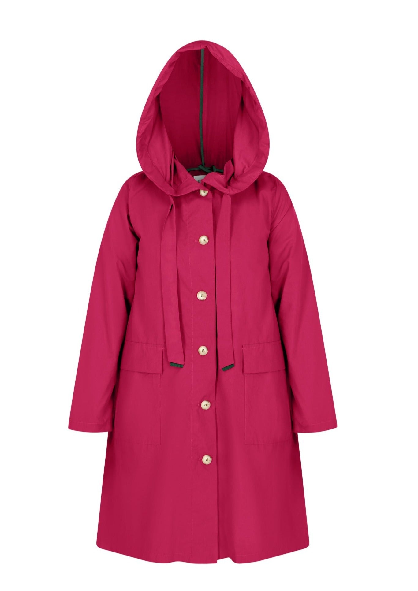 The classic raincoat - cherry color - front view