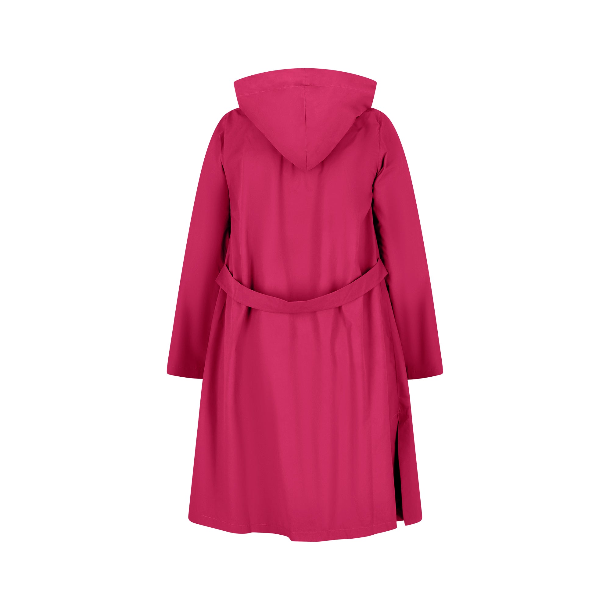 The classic raincoat - cherry color - back view