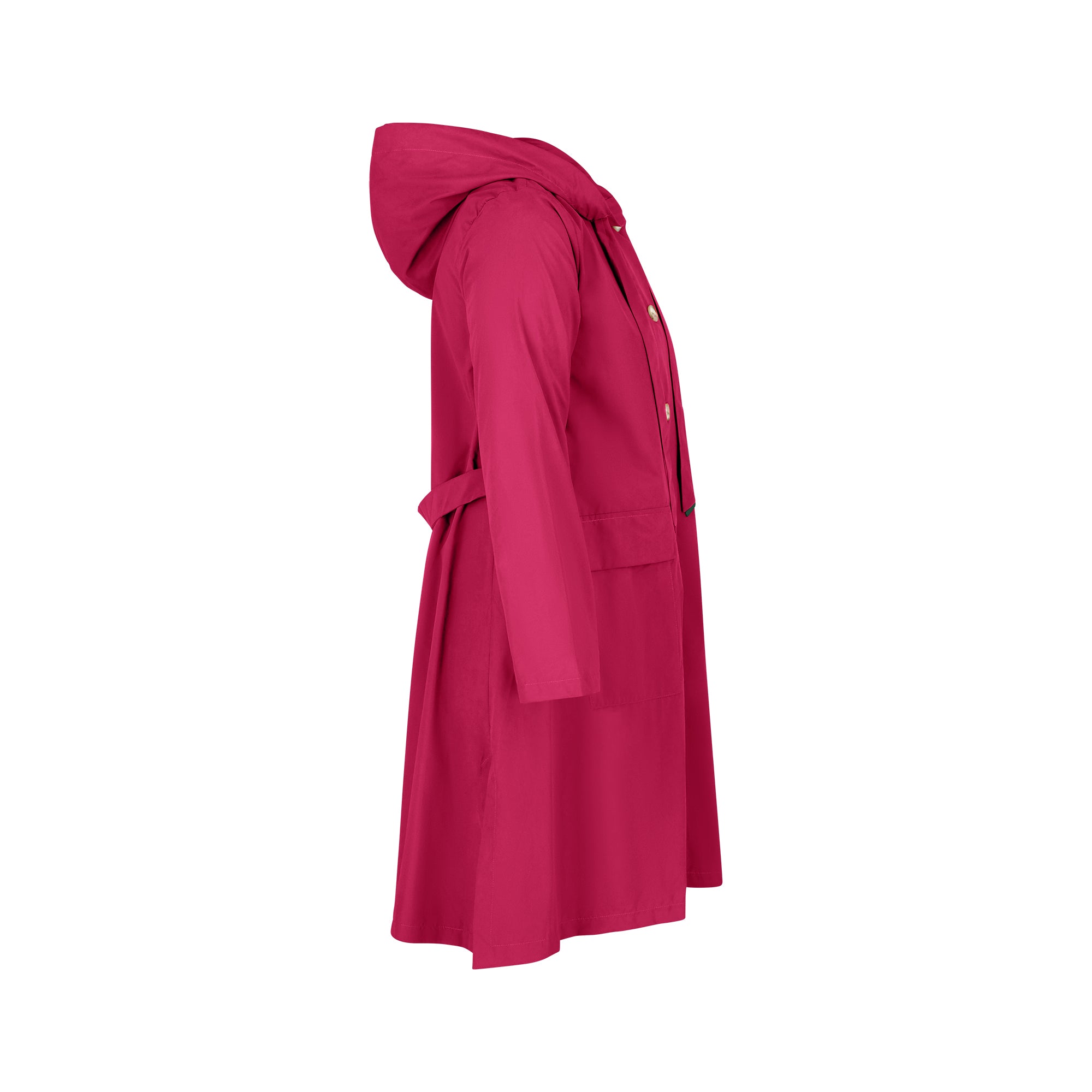 The classic raincoat - cherry color - side view