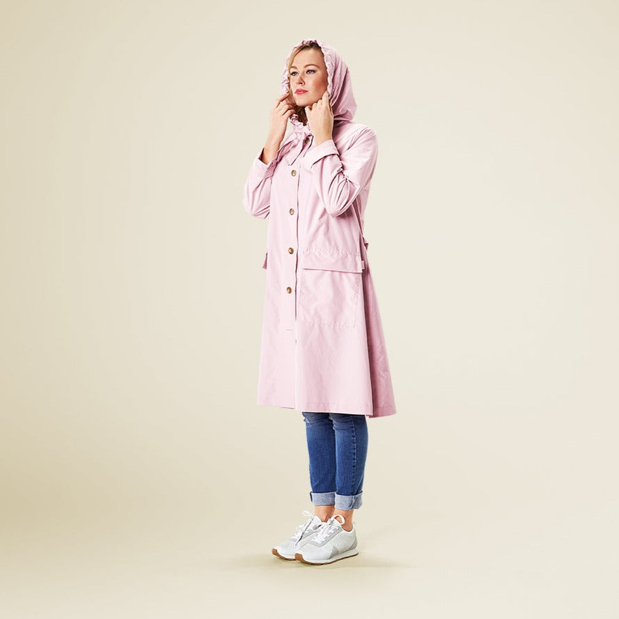 The classic raincoat - nude color - on model