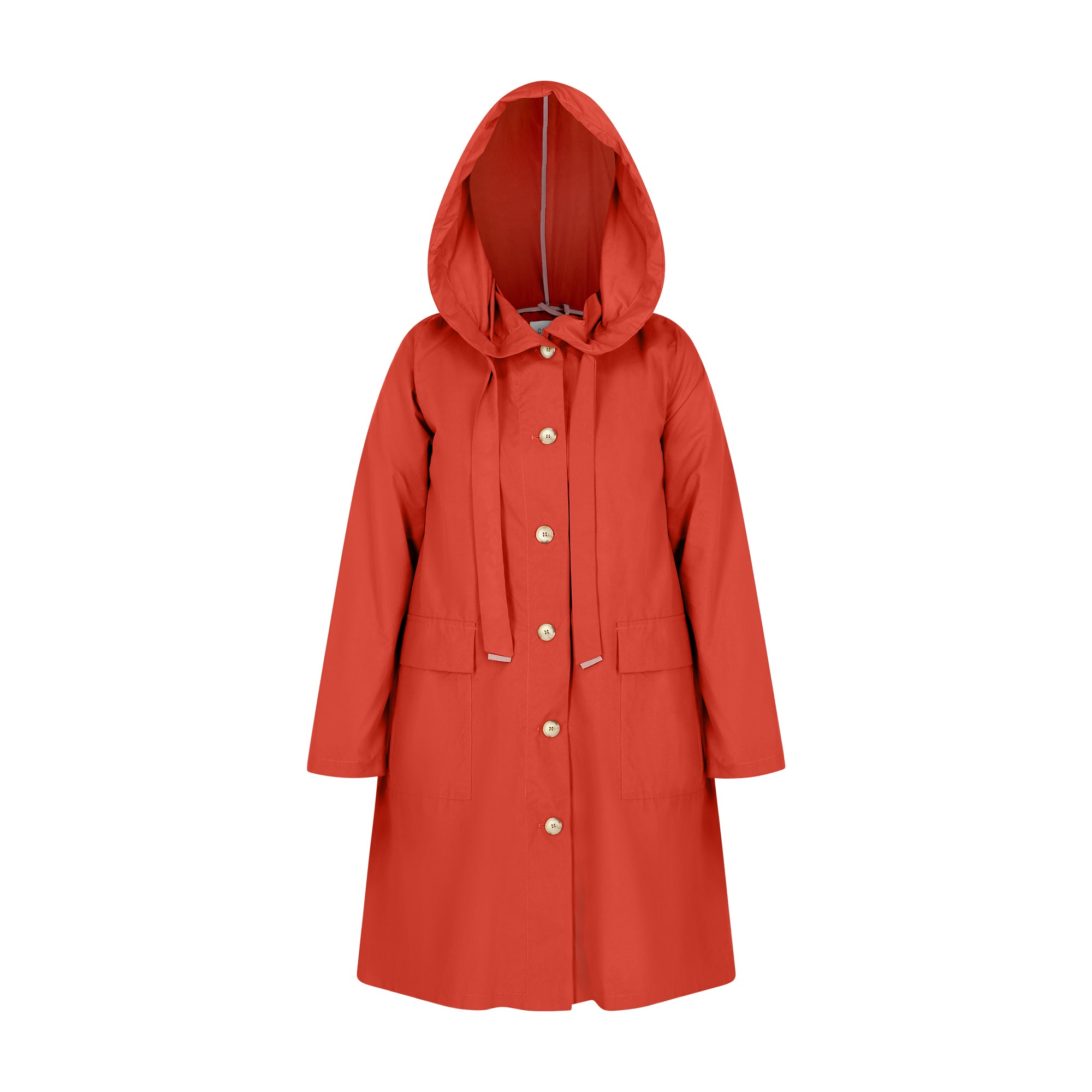 The classic raincoat - orange color - front view