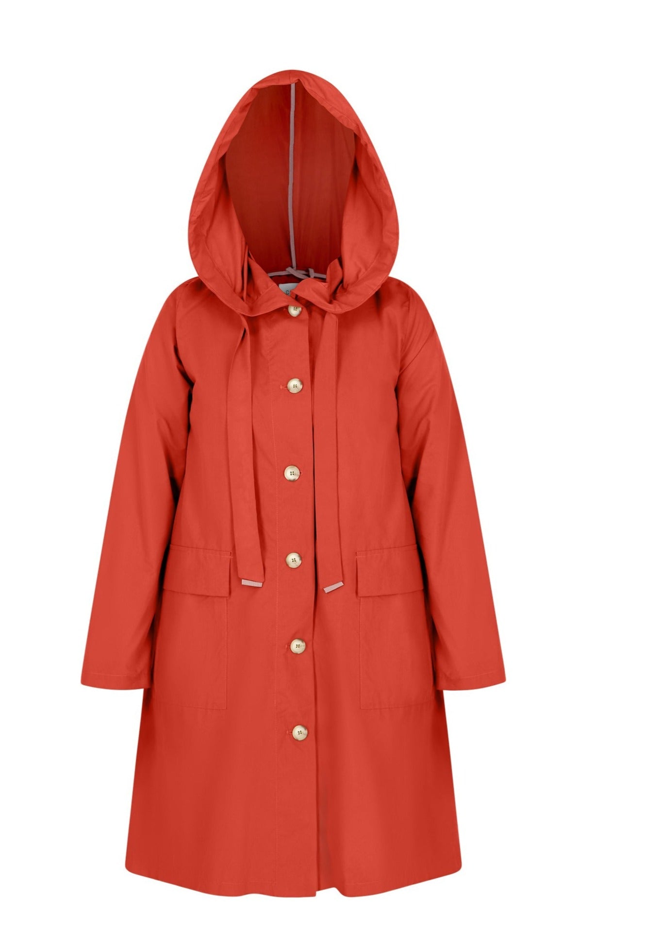 The classic raincoat - orange color - front view