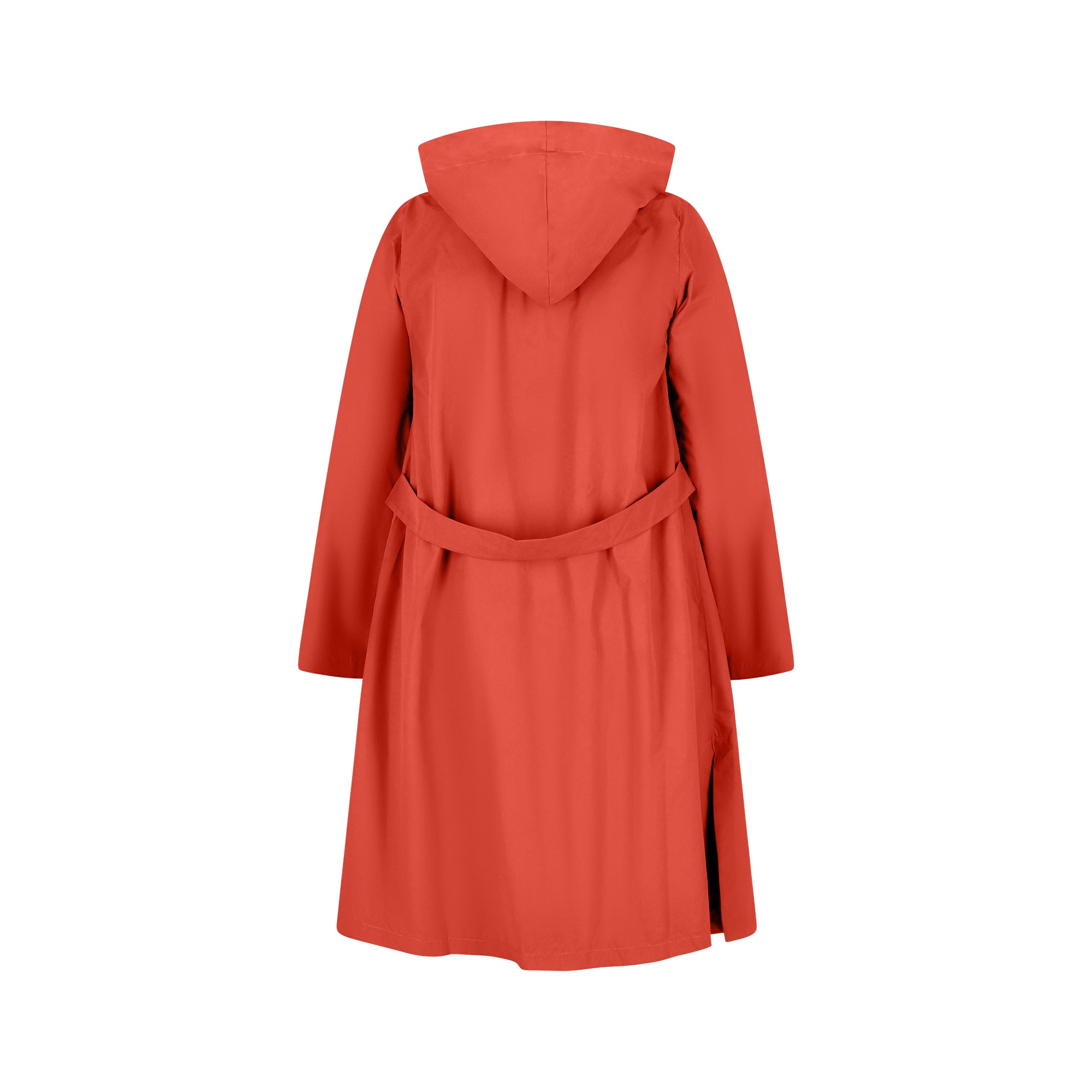The classic raincoat - orange color - back view