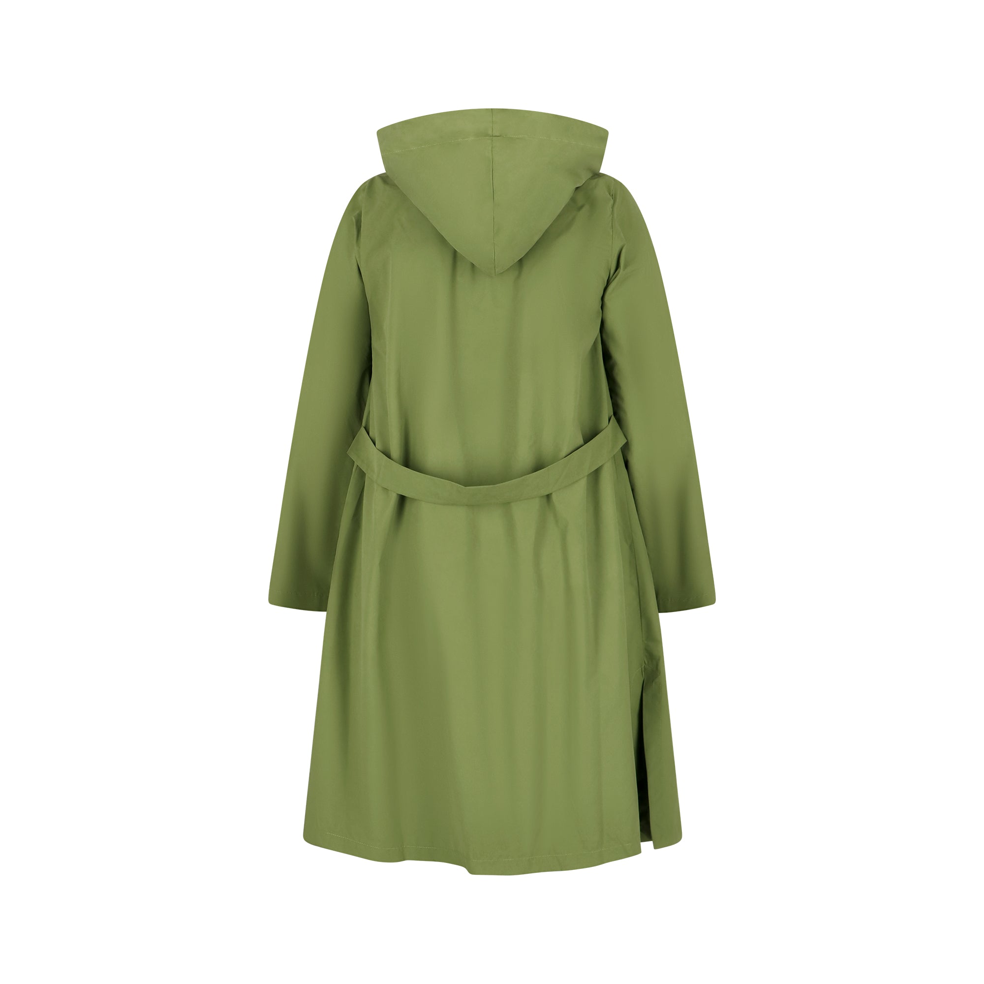 The classic raincoat - green color - back view
