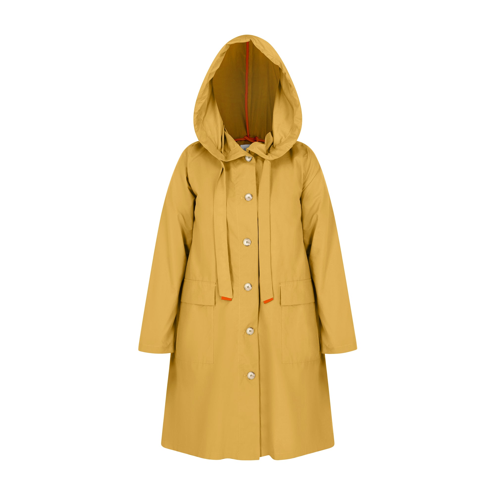 The classic raincoat - curry color - front view