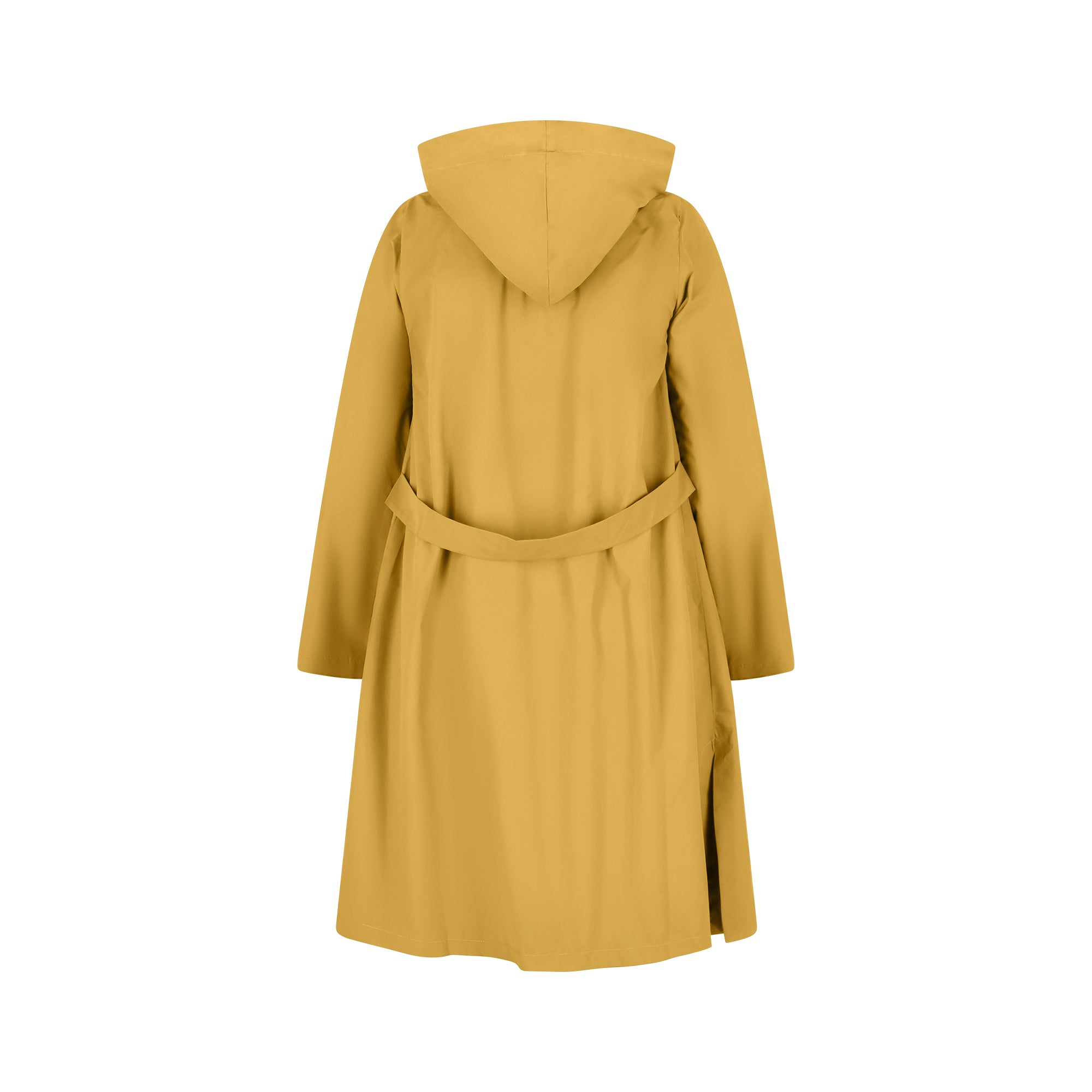The classic raincoat - curry color - back view