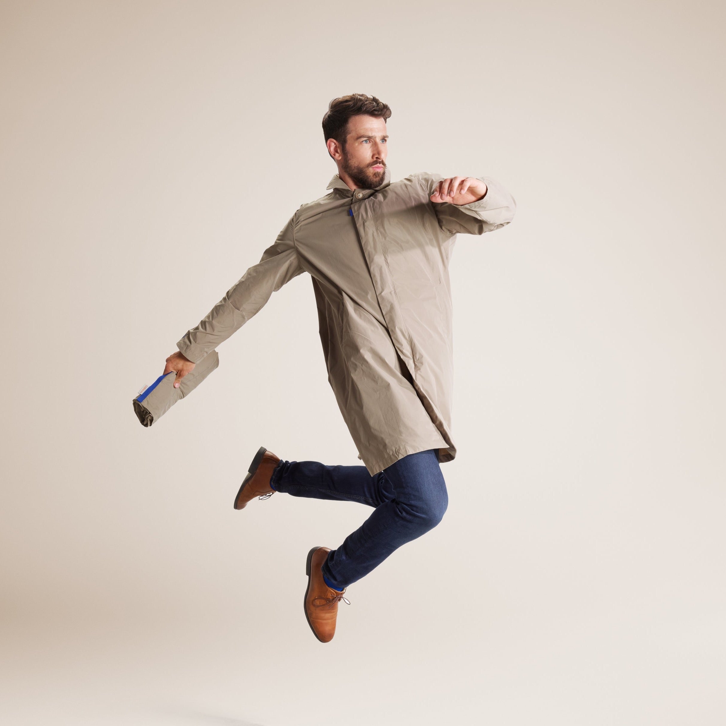 Strato men's raincoat - sand color