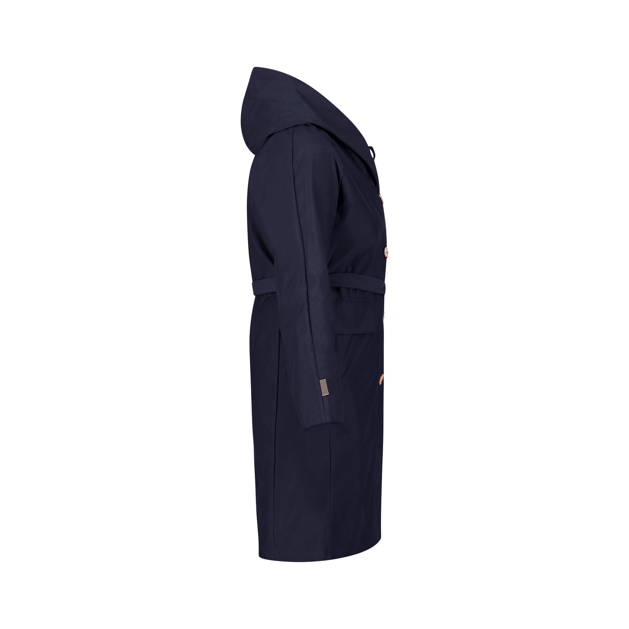 Mistral raincoat - Blue Night color - side view