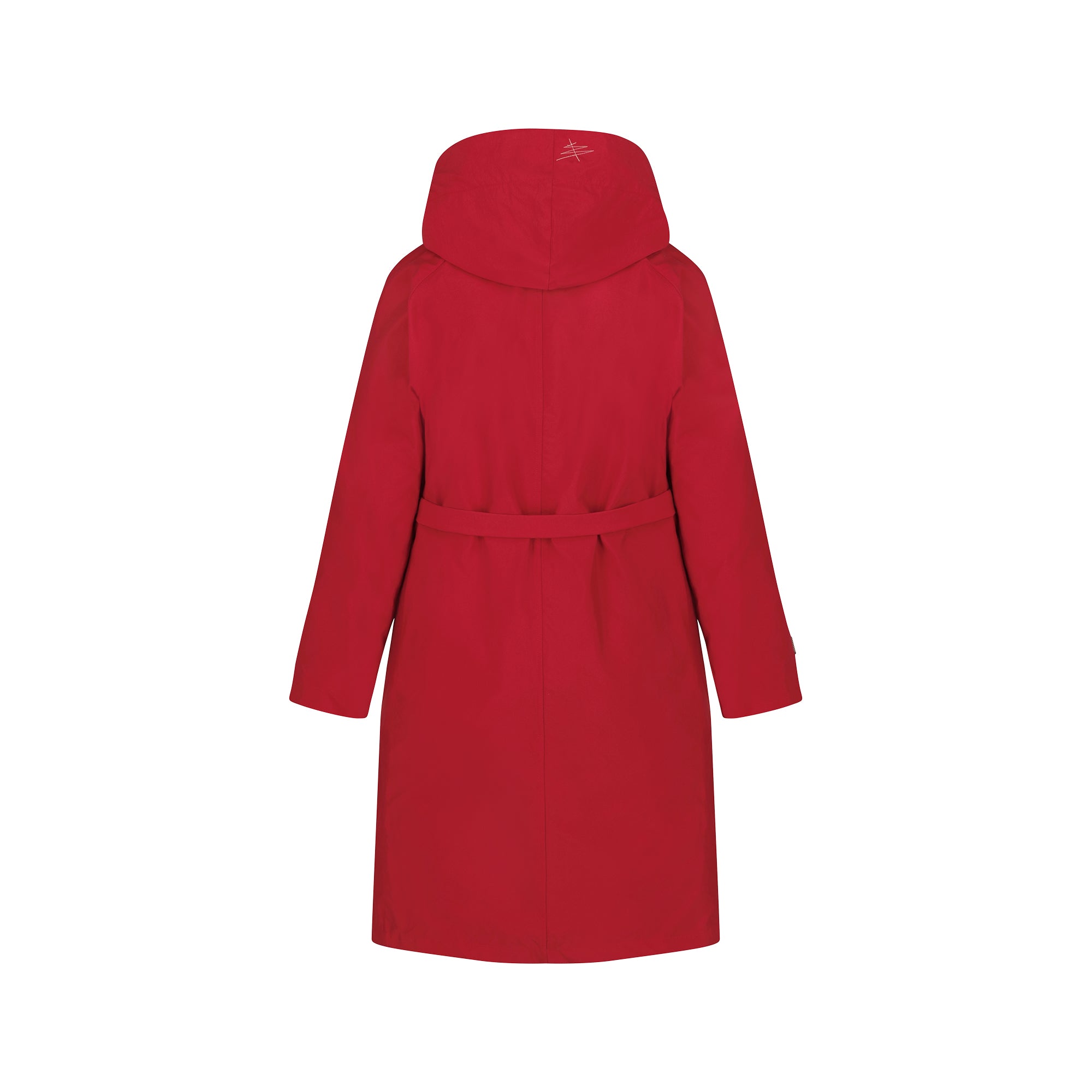 Mistral raincoat - Red Sunset color - back view