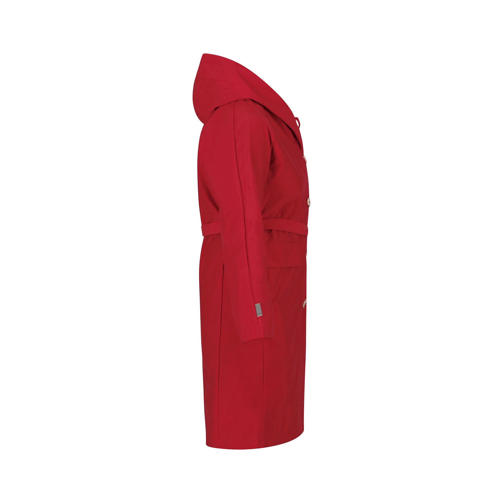 Mistral raincoat - Red Sunset color - side view