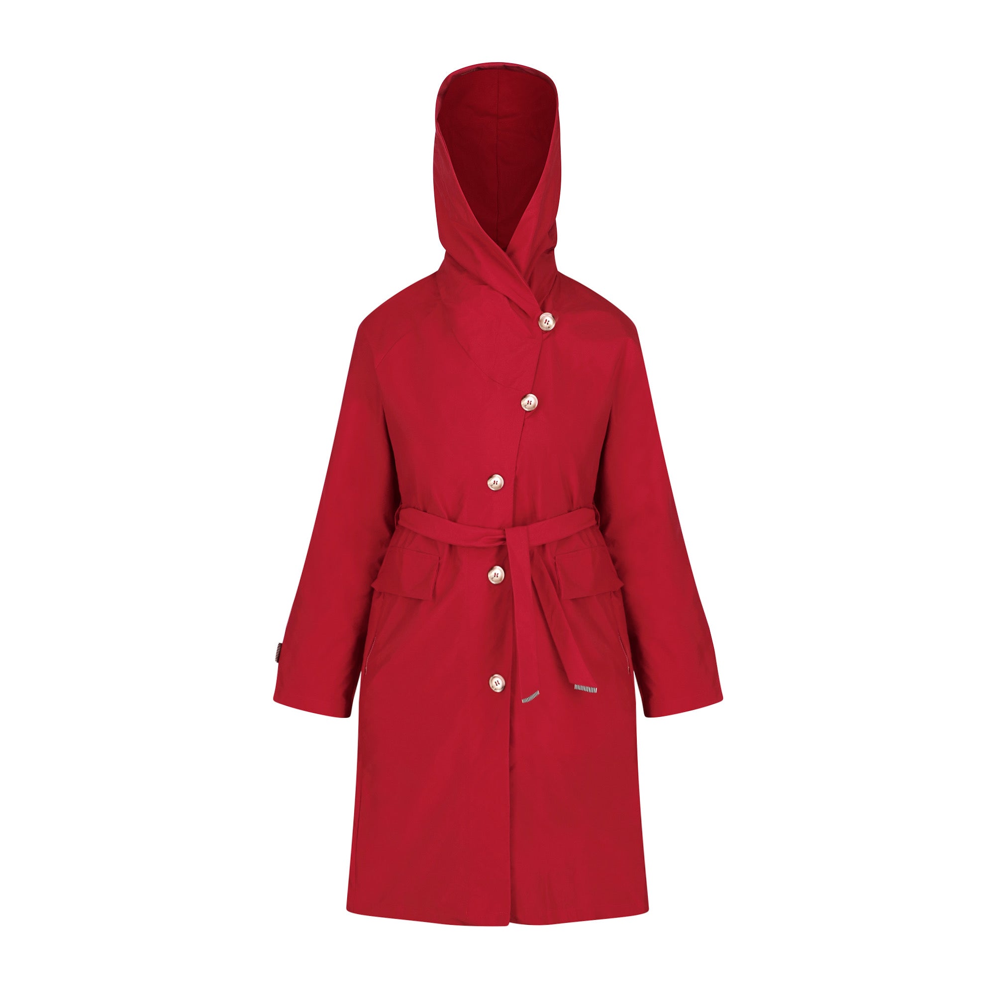 Mistral raincoat - Red Sunset color - front view