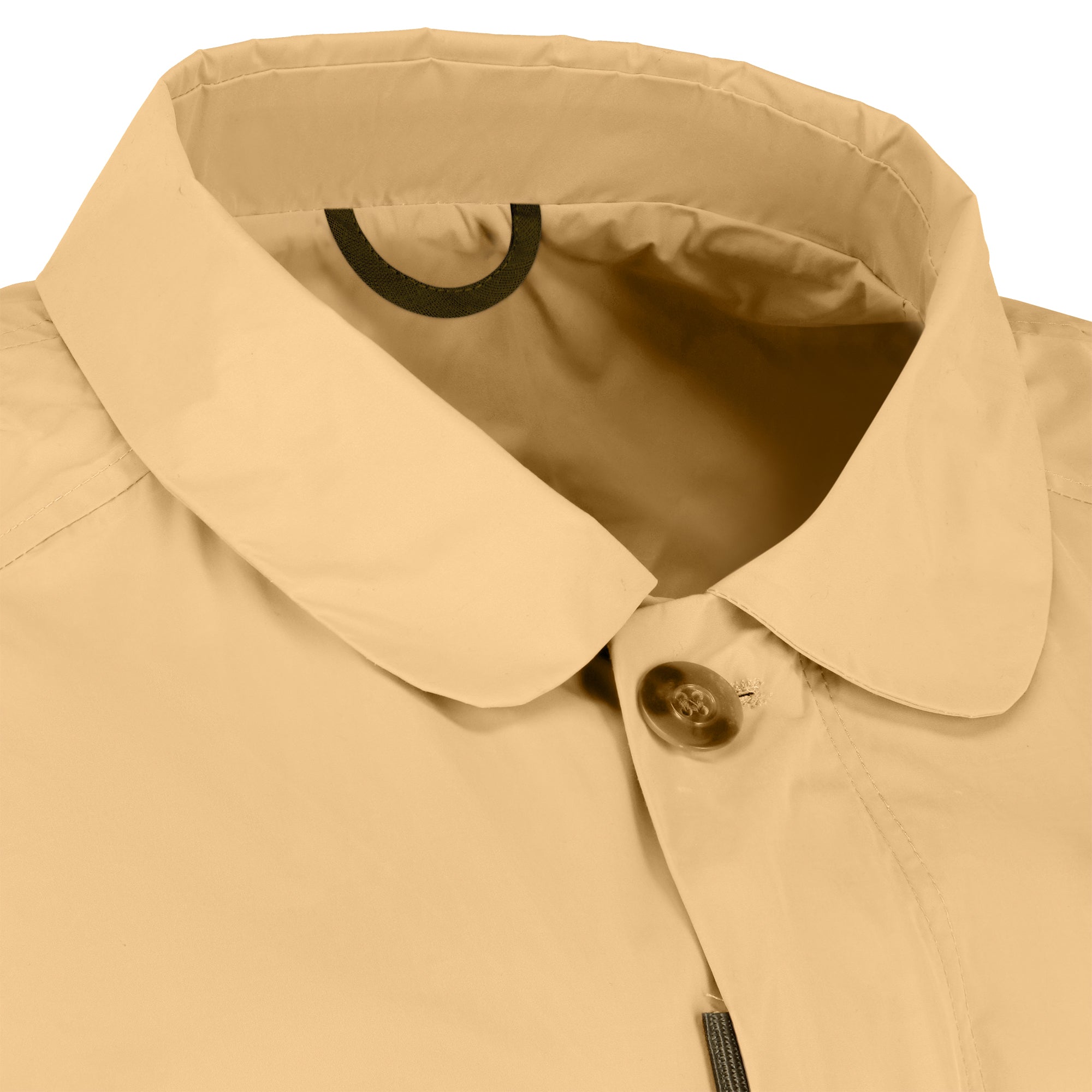 Strato men's raincoat - panama color - neckline detail