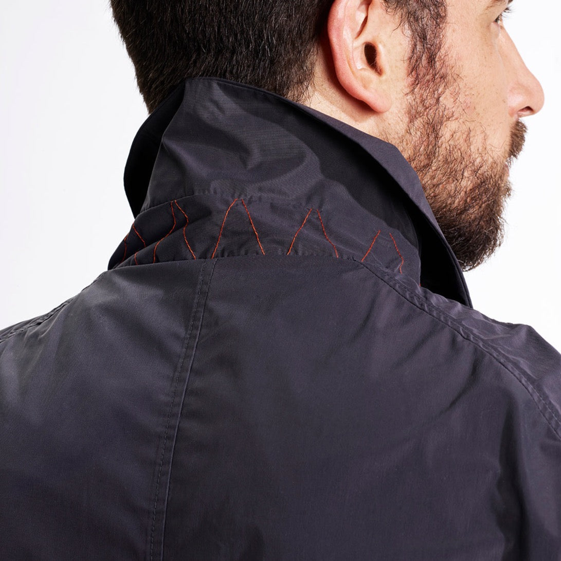 Strato men's raincoat - dark blue color - upper backside